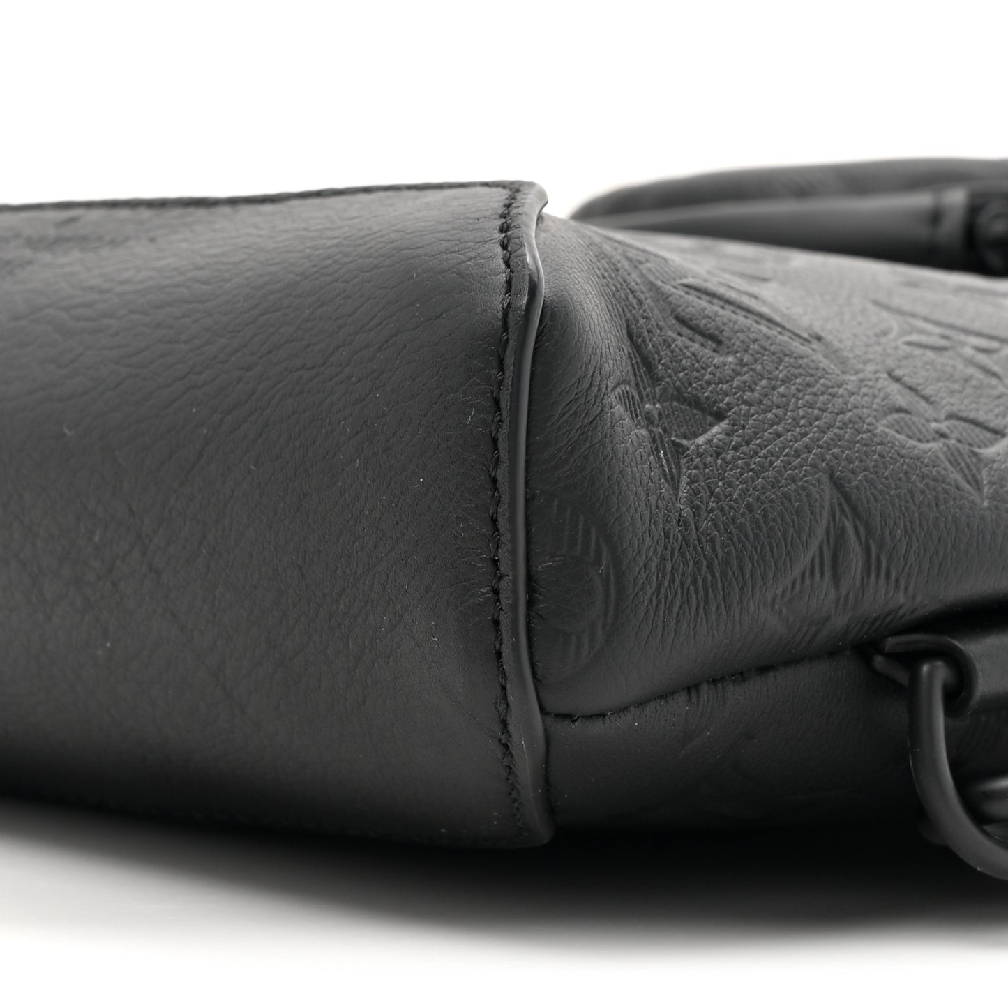 Calfskin Shadow Monogram Duo Slingbag Black