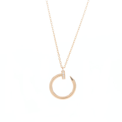 Cartier 18K Pink Gold Diamond Juste Un Clou Paved Pendant Necklace 5 of 7