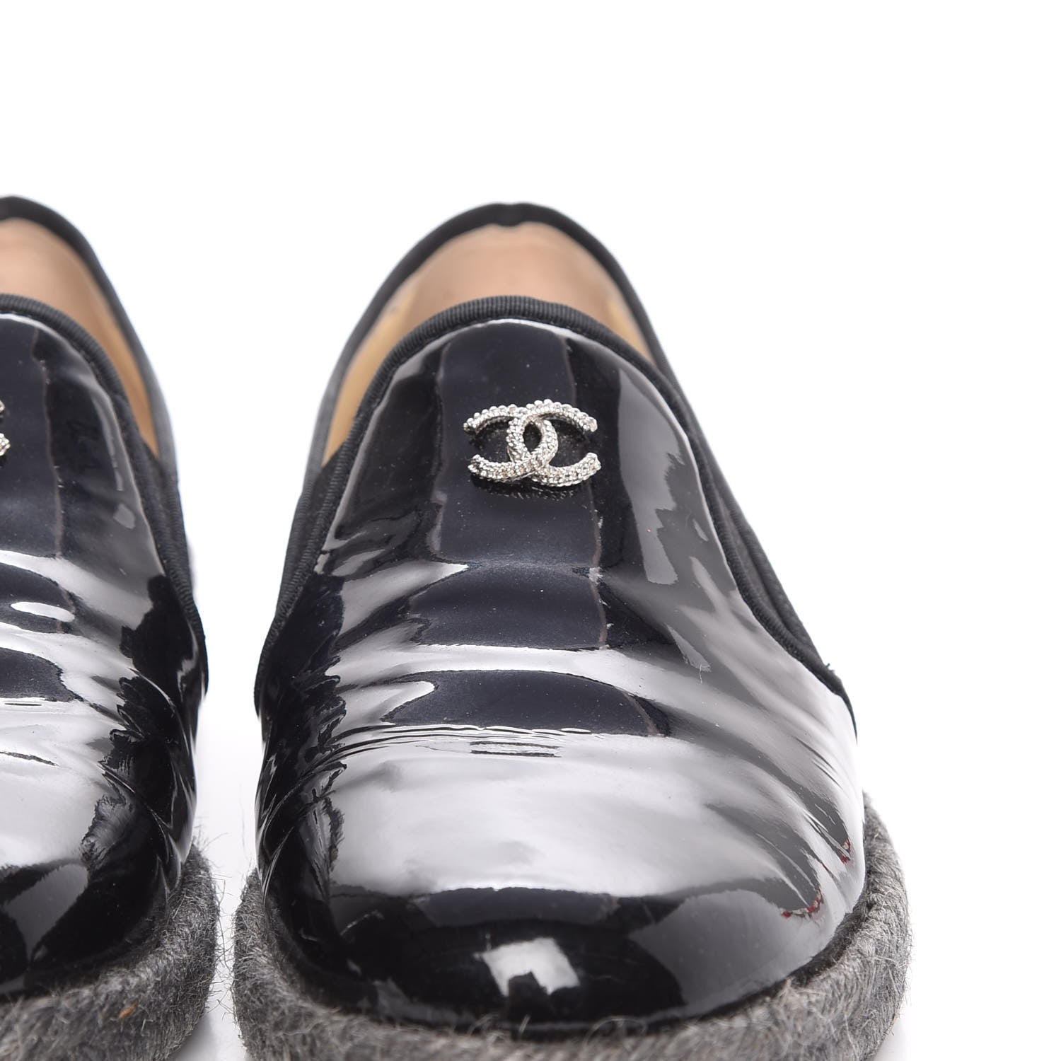 Chanel Patent Calfskin CC Mocassin Loafer Espadrilles 37 Black 16 of 16