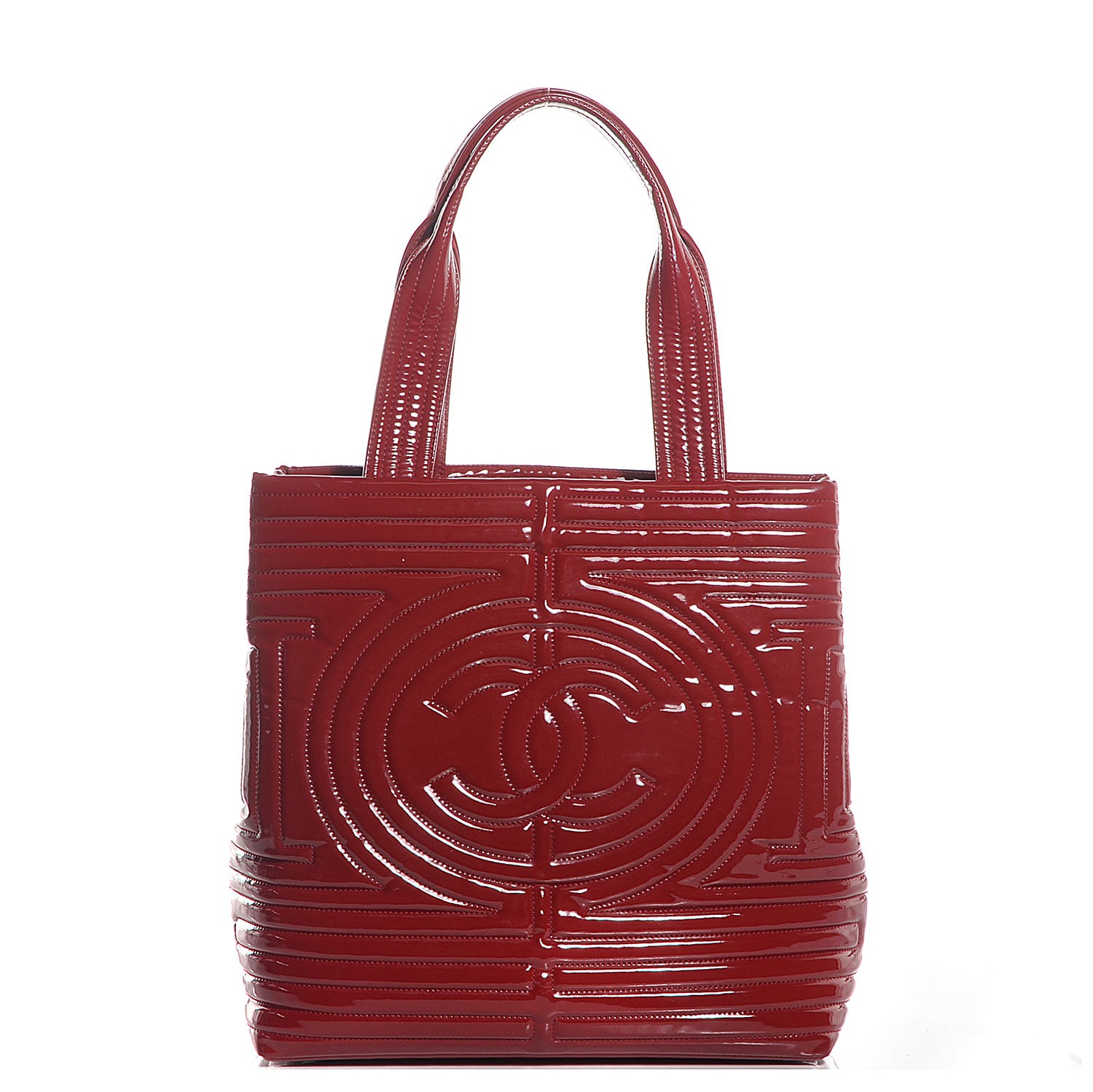 Chanel Vinyl Coco Ming Petit Shopping Tote Red 1 of 7