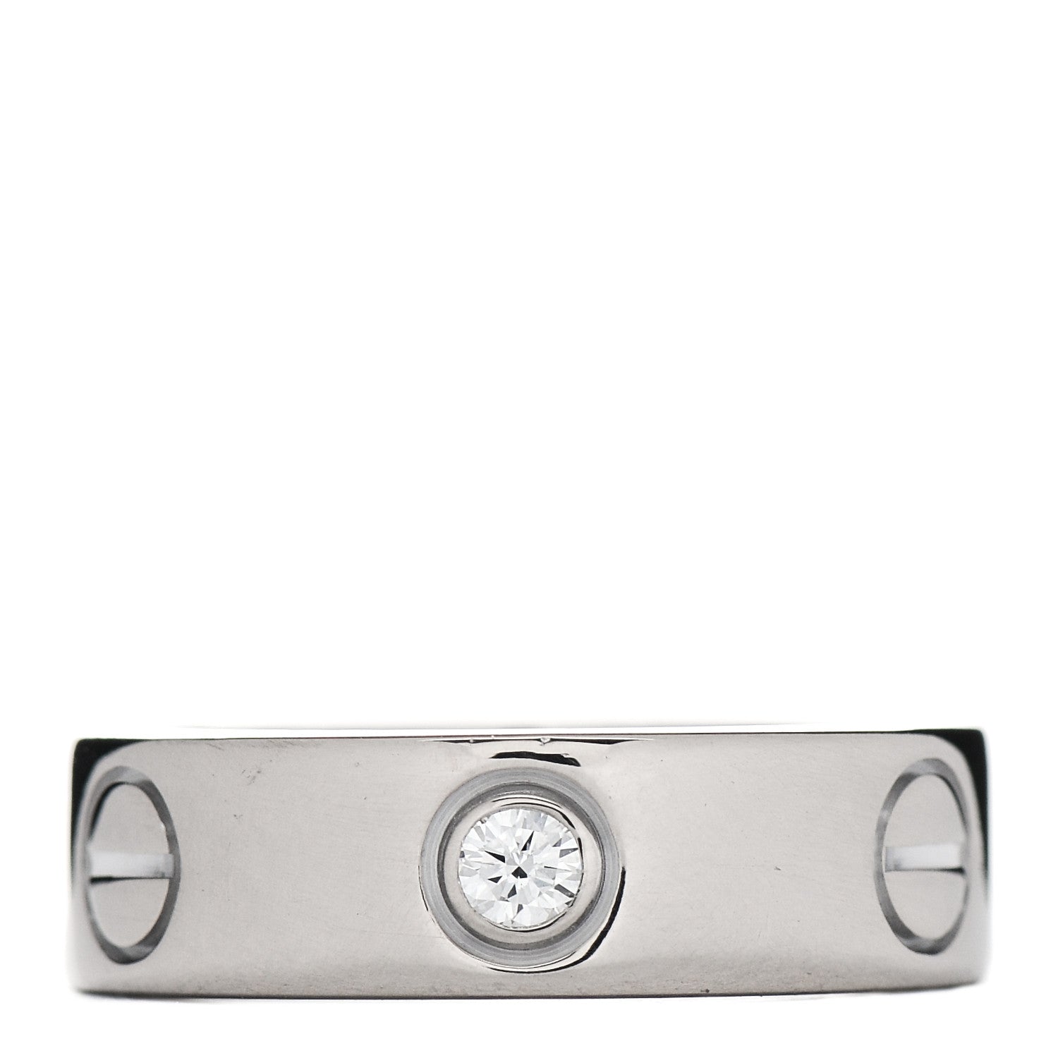 Cartier 18K White Gold 3 Diamond 5.5mm LOVE Ring 49 5 3 of 5