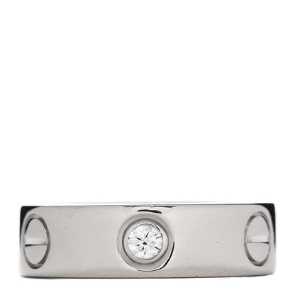 Cartier 18K White Gold 3 Diamond 5.5mm LOVE Ring 49 5 3 of 5