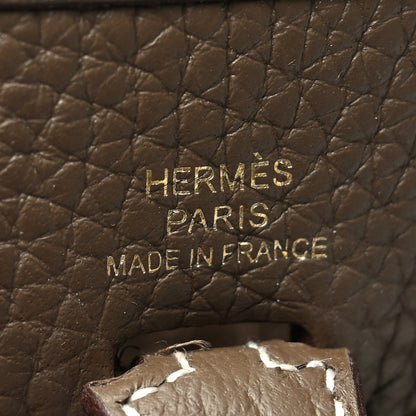 Hermes Taurillon Clemence Amazone Evelyne TPM Etoupe Bleu Indigo 5 of 10