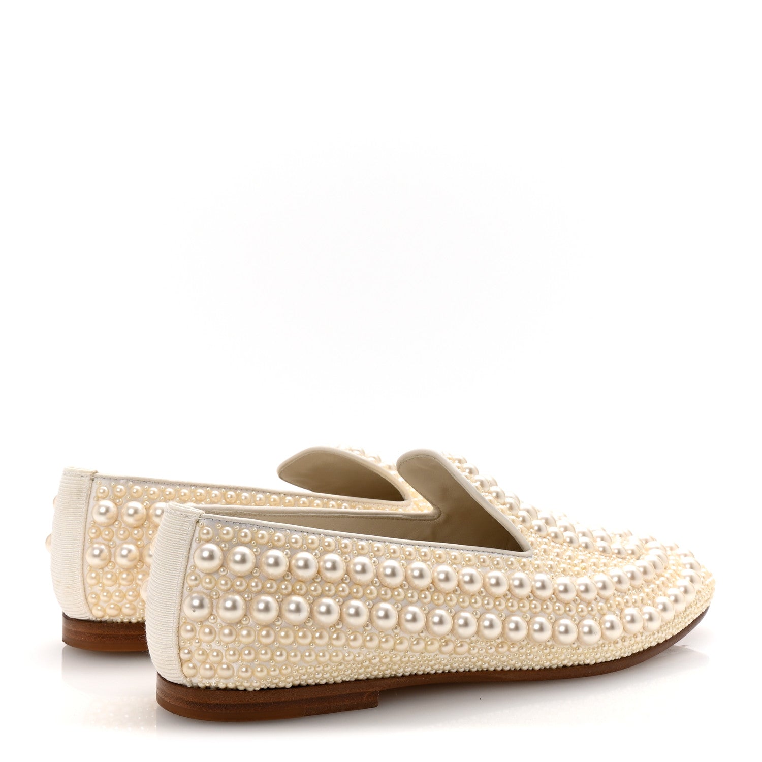 Jimmy Choo Pearl Satin Varsha Flats 37 White 5 of 9