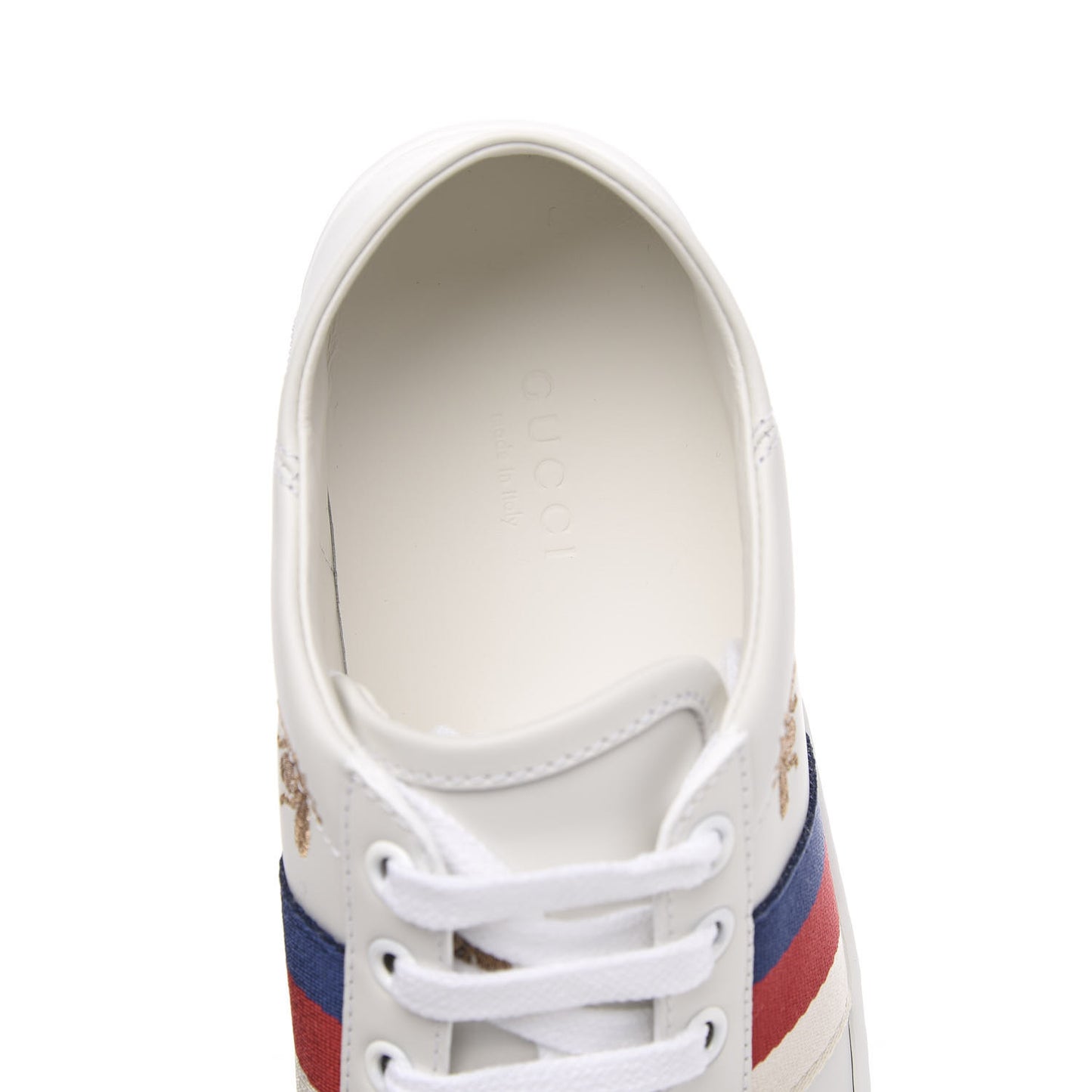 Calfskin Bee Star Embroidered Sylvie Web Ace Sneakers 35.5 White