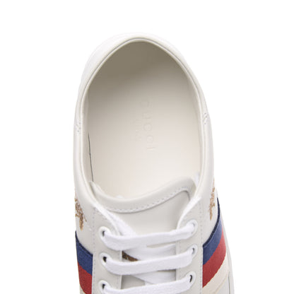 Gucci Calfskin Bee Star Embroidered Sylvie Web Ace Sneakers 35.5 White 6 of 9