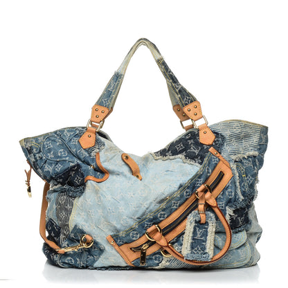 Louis Vuitton Denim Patchwork Cabby Tote Blue 10 of 18