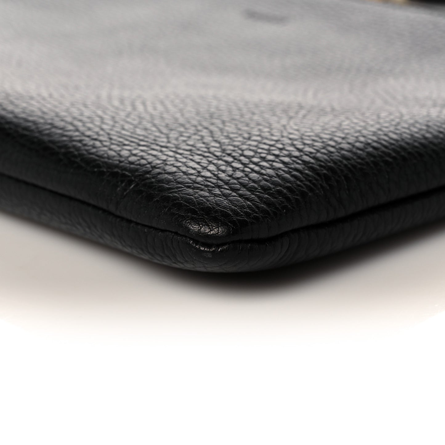 Pebbled Calfskin Large Bamboo Clutch Black