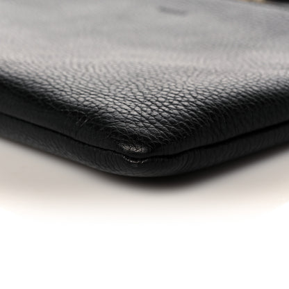Gucci Pebbled Calfskin Large Bamboo Clutch Black 10 of 10