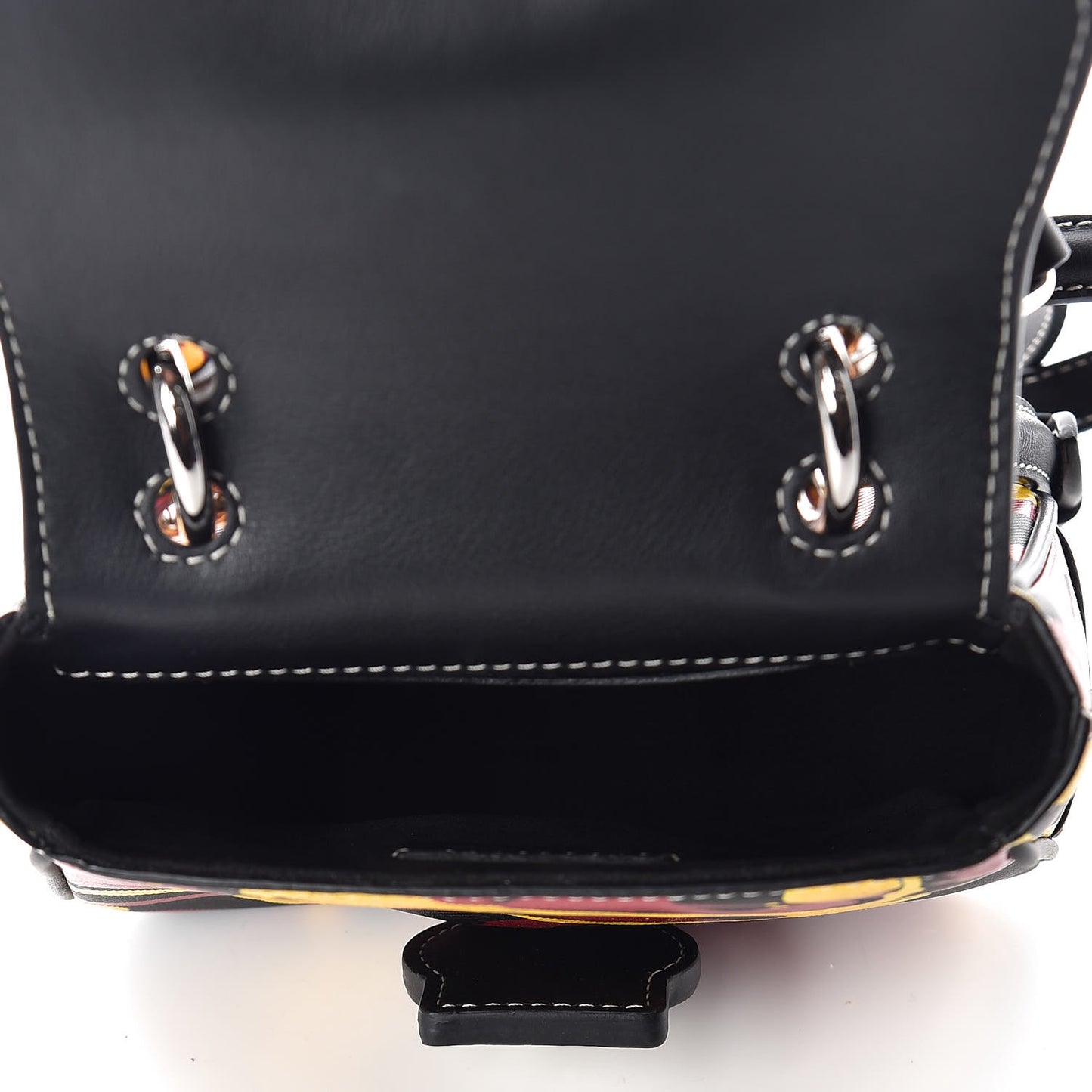 Trench Calfskin Splash Print Mini DK88 Top Handle Bag Black
