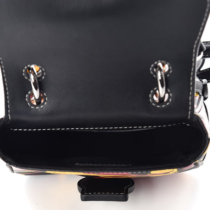 Burberry Trench Calfskin Splash Print Mini DK88 Top Handle Bag Black 5 of 10