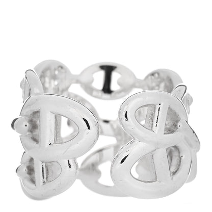 Hermes Sterling Silver GM Chaine d'Ancre Enchainee Band Ring 59 8.75 3 of 6