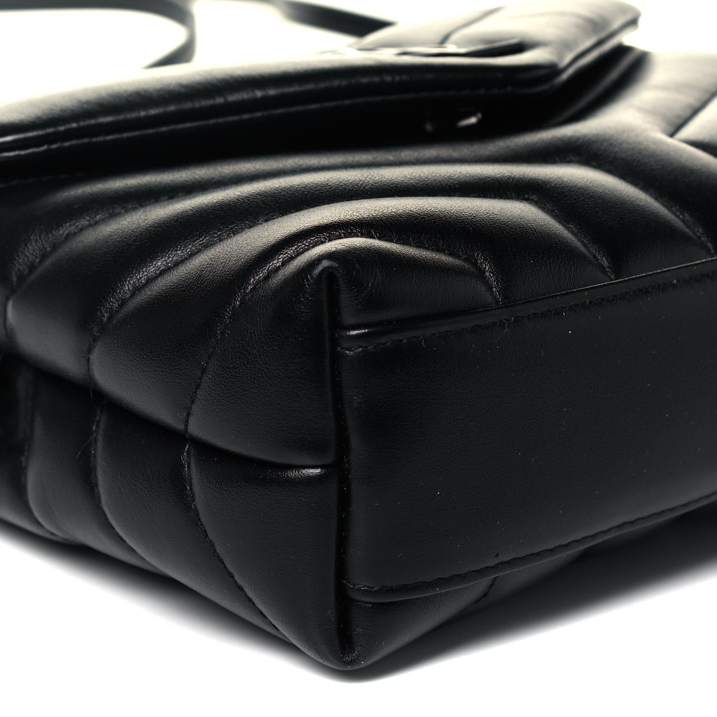 Calfskin Y Quilted Monogram Toy Loulou Crossbody Bag Black