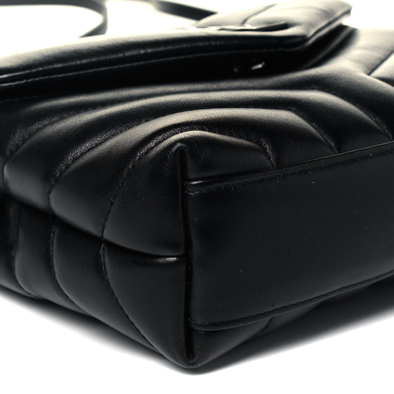 Saint Laurent Calfskin Y Quilted Monogram Toy Loulou Crossbody Bag Black 8 of 9