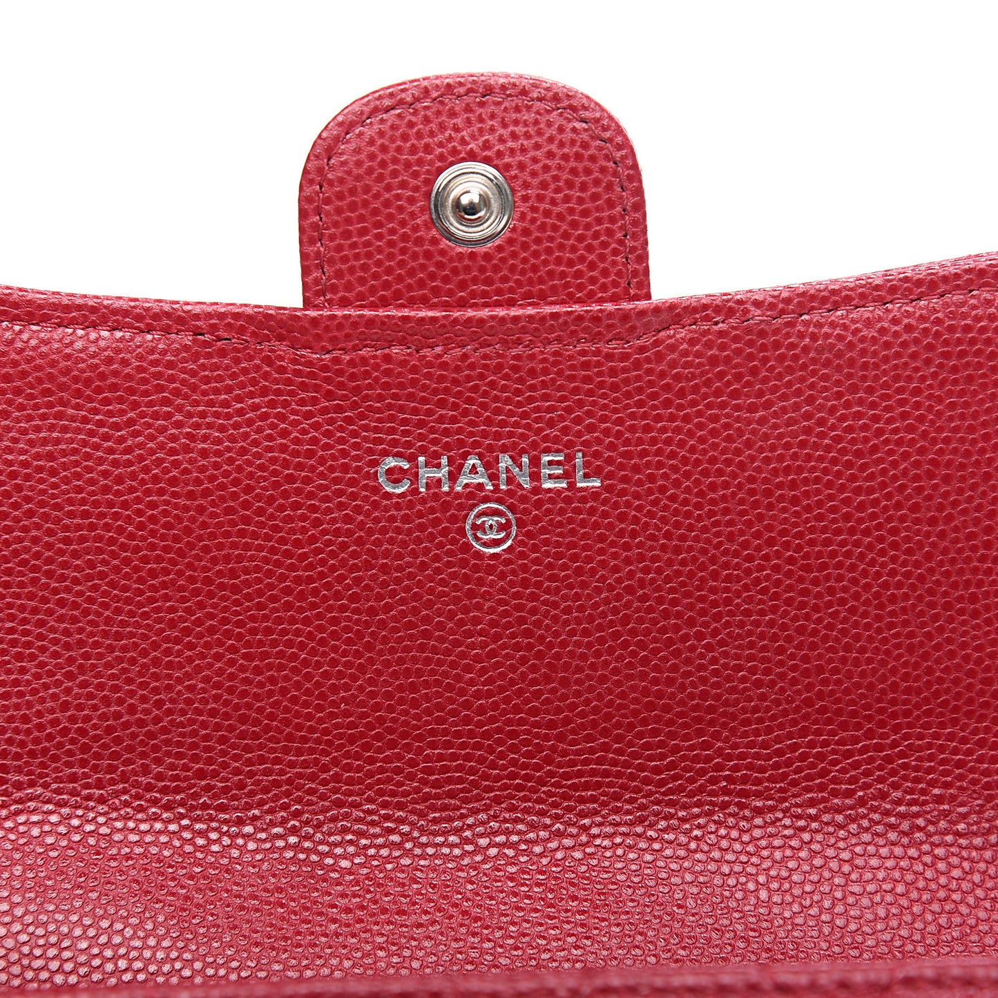 Caviar Quilted Medium Flap Wallet Red