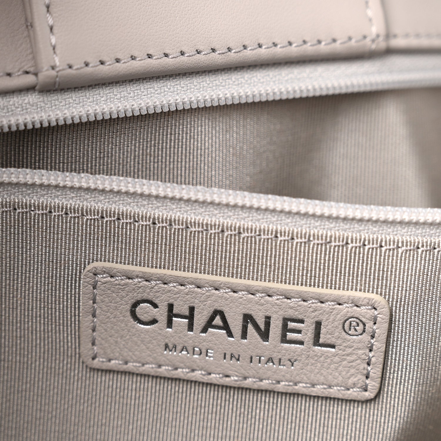 Chanel Calfskin Quilted Large Classic Shopping Tote Grey 6 of 10