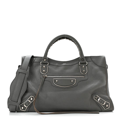 Balenciaga Chevre Silver Metallic Edge Hardware City Gris Acier 1 of 12