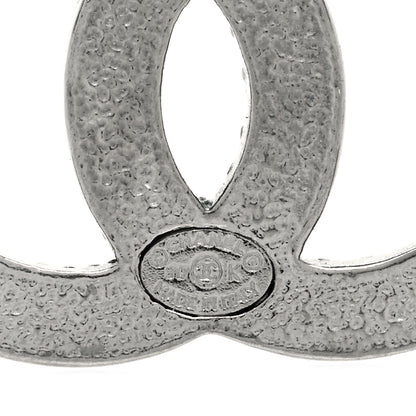 Chanel Crystal Ruthenium Large CC Earrings Grey Silver 3 of 3
