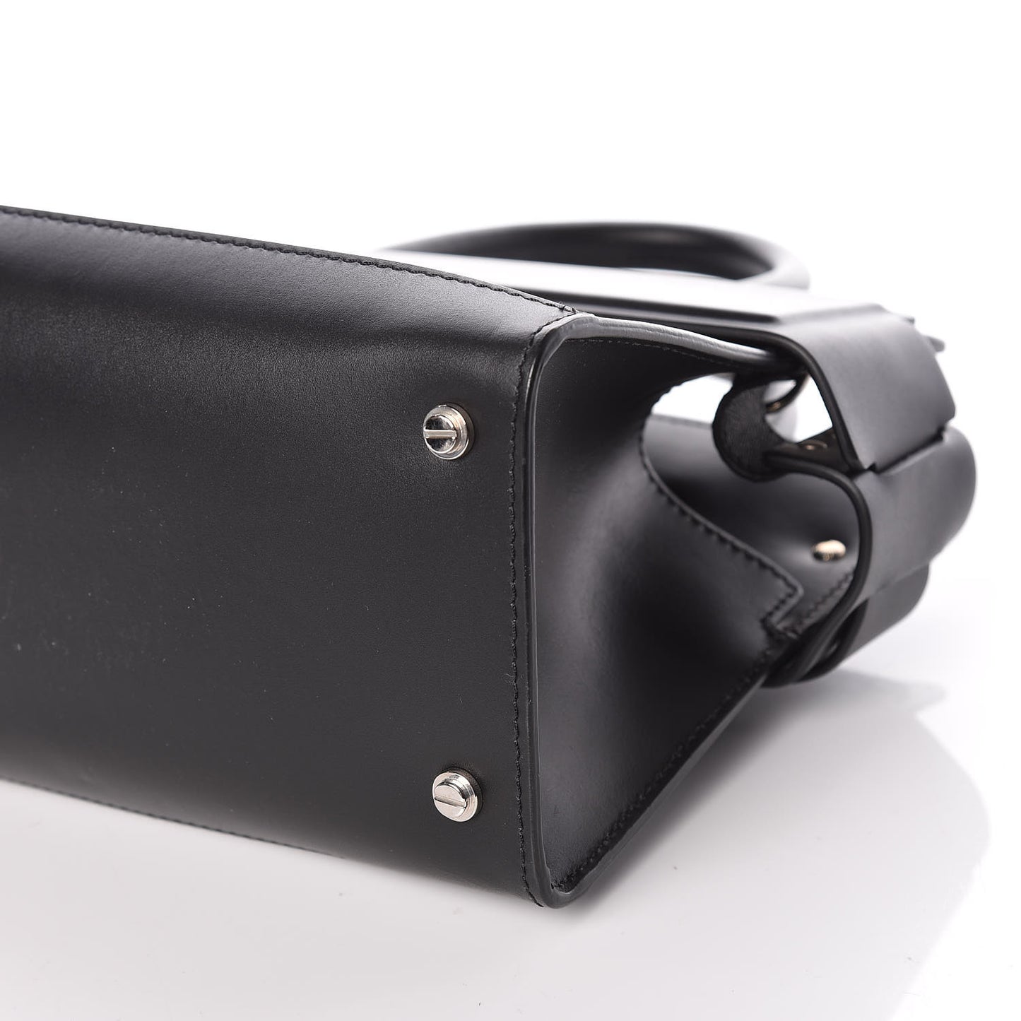 Smooth Calfskin Mini Horizon Satchel Black