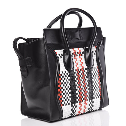 Celine Smooth Calfskin Woven Mini Luggage Black 3 of 13