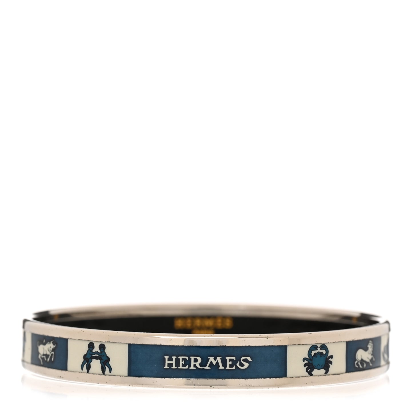 Enamel Printed Narrow Astrologie Nouvelle Bracelet 70 White Navy