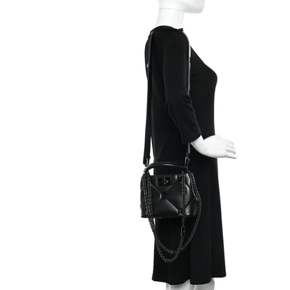Valentino Garavani Nappa Monochrome Mini Roman Stud The Handle Bag Black 2 of 8