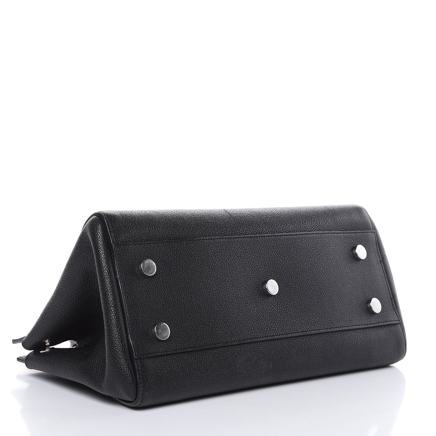Grained Calfskin Small Cabas Rive Gauche Black