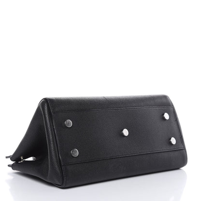 Saint Laurent Grained Calfskin Small Cabas Rive Gauche Black 4 of 21