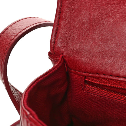 Chanel Lambskin Quilted Messenger Bag Red 12 of 12
