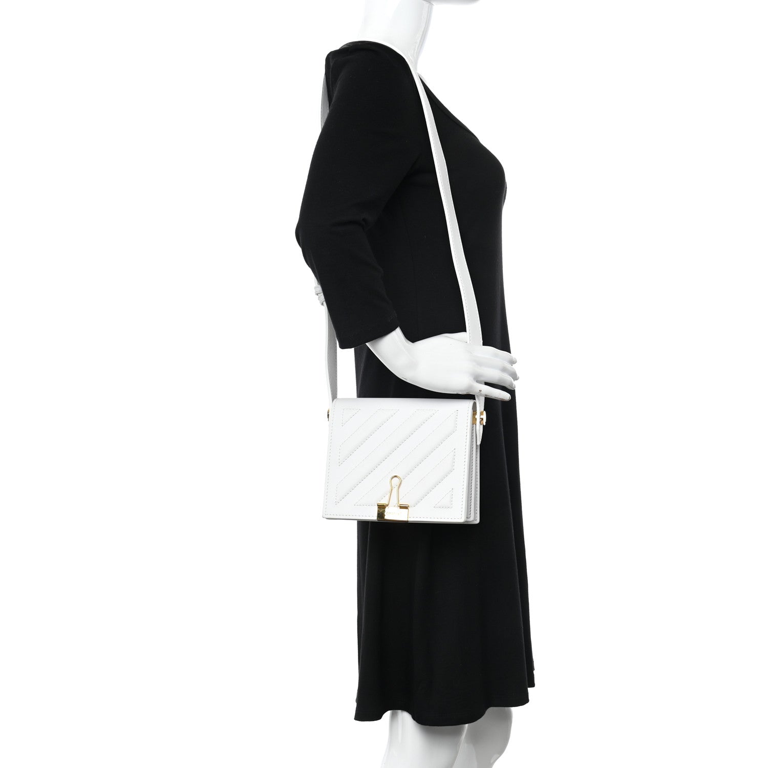 Off-White Calfskin Diag Binder Flap Bag White 2 of 9
