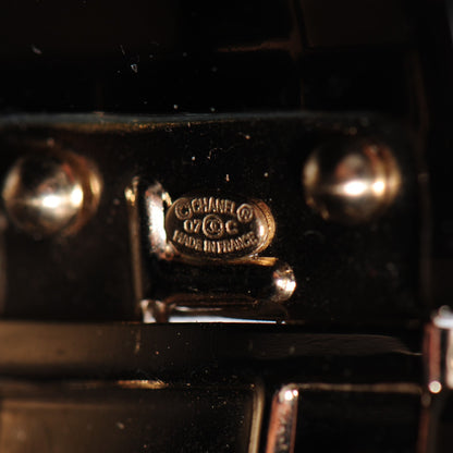 Chanel Resin Crystal Baguette Geometric CC Cuff Black 5 of 6