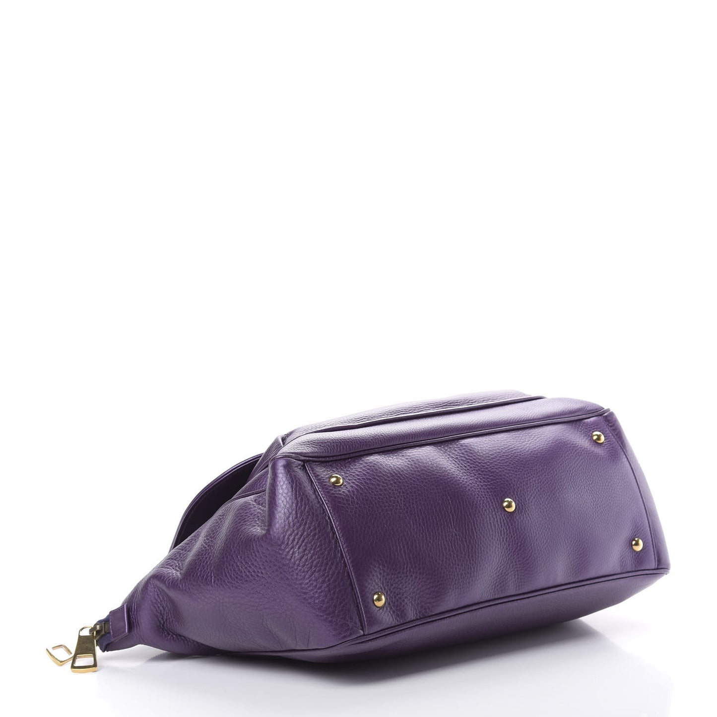Metallic Pebbled Calfskin Medium 1973 Top Handle Satchel Purple