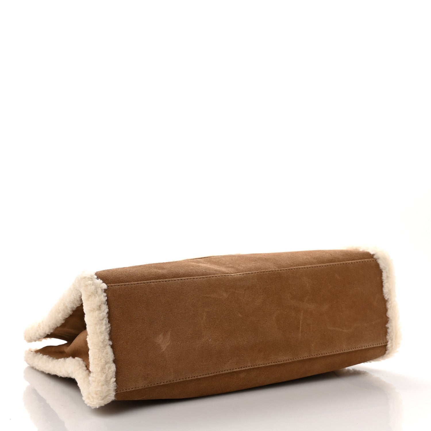 Telfar X UGG Suede Shearling Medium Shopping Bag Chestnut 4 of 9
