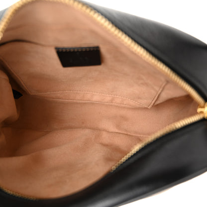 Gucci Monogram Matelasse Diagonal Small GG Marmont Chain Shoulder Bag Beige Black 5 of 10