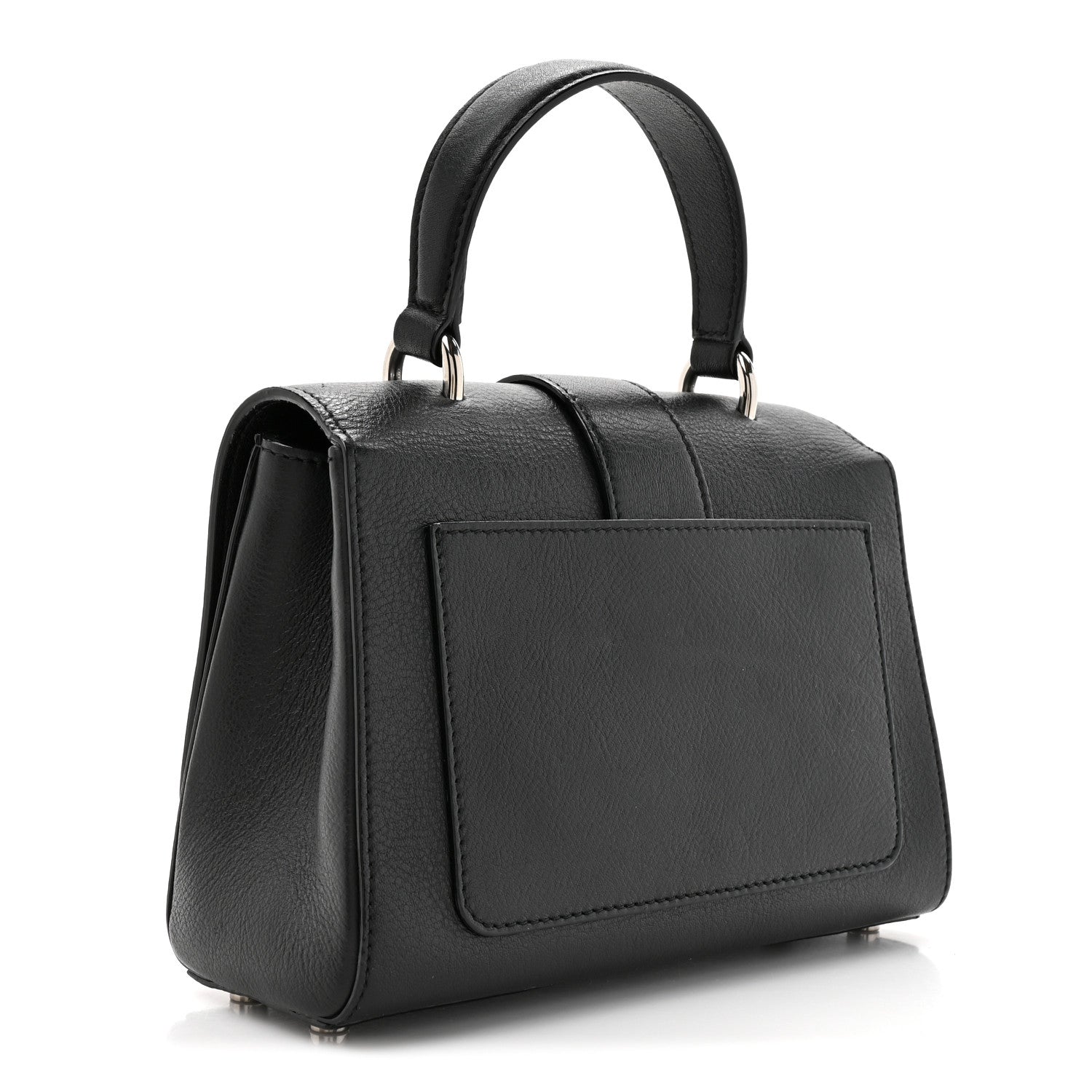 Jimmy Choo Calfskin Crystal Small Cheri Top Handle Bag Black