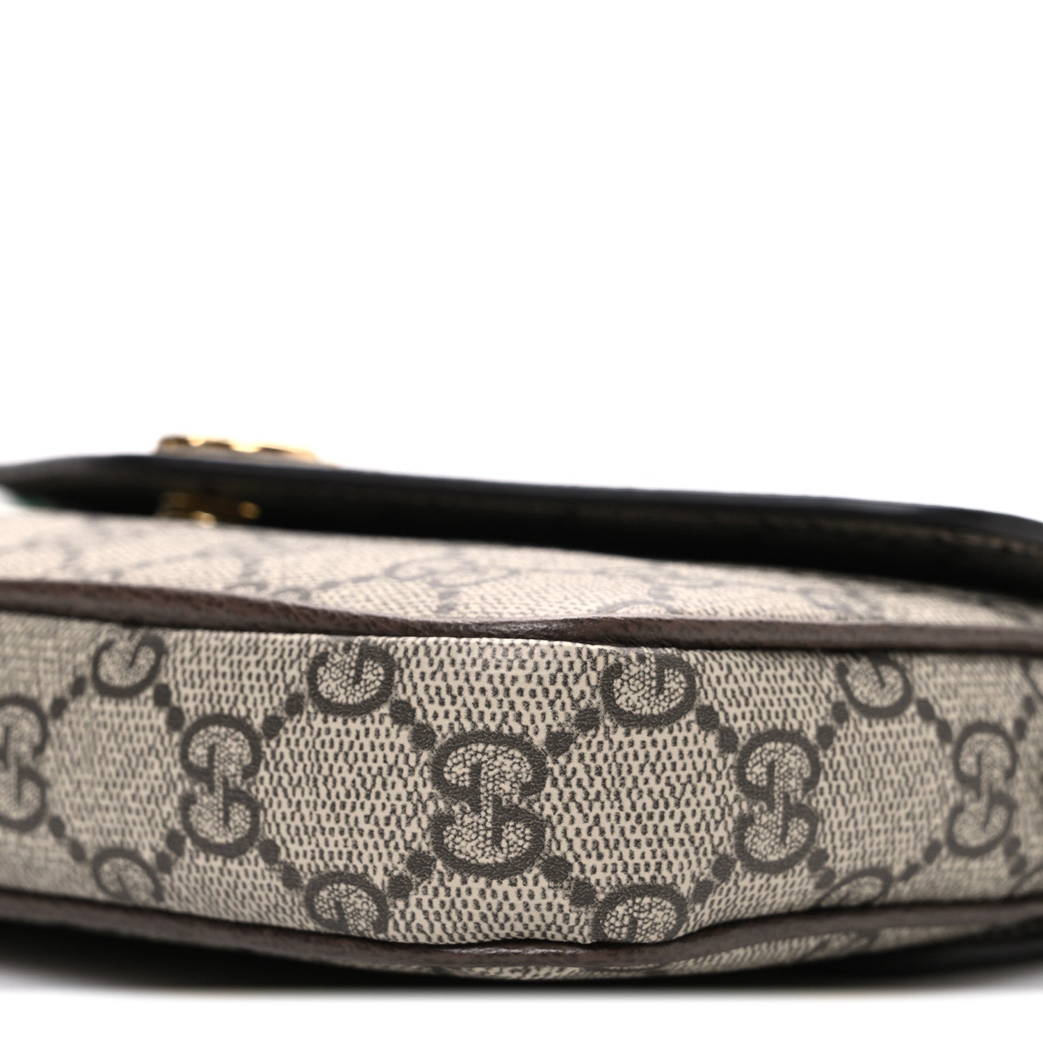 Gucci GG Supreme Monogram Textured Dollar Calfskin Web Mini Ophidia Envelope Shoulder Bag Beige Ebony New Acero 10 of 10