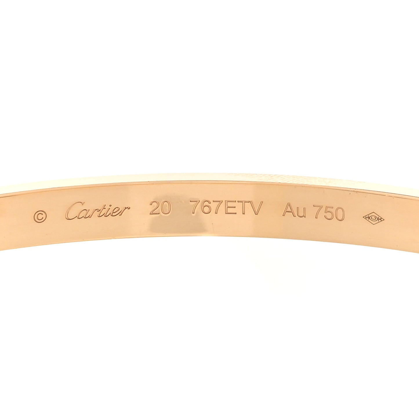 18K Yellow Gold Medium LOVE Bracelet 20