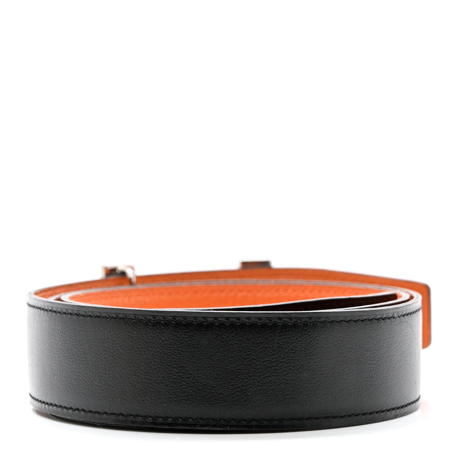 Hermes Swift Togo 32mm Quizz H Belt 85 Black Orange 2 of 5