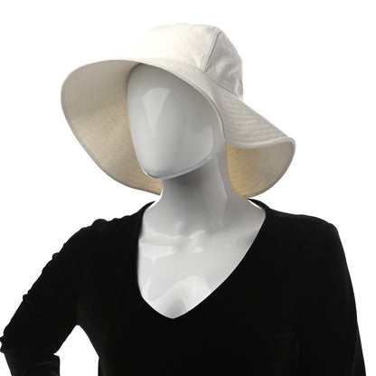 Hermes Stonewashed Linen Colette Hat 57 Warm White 2 of 8