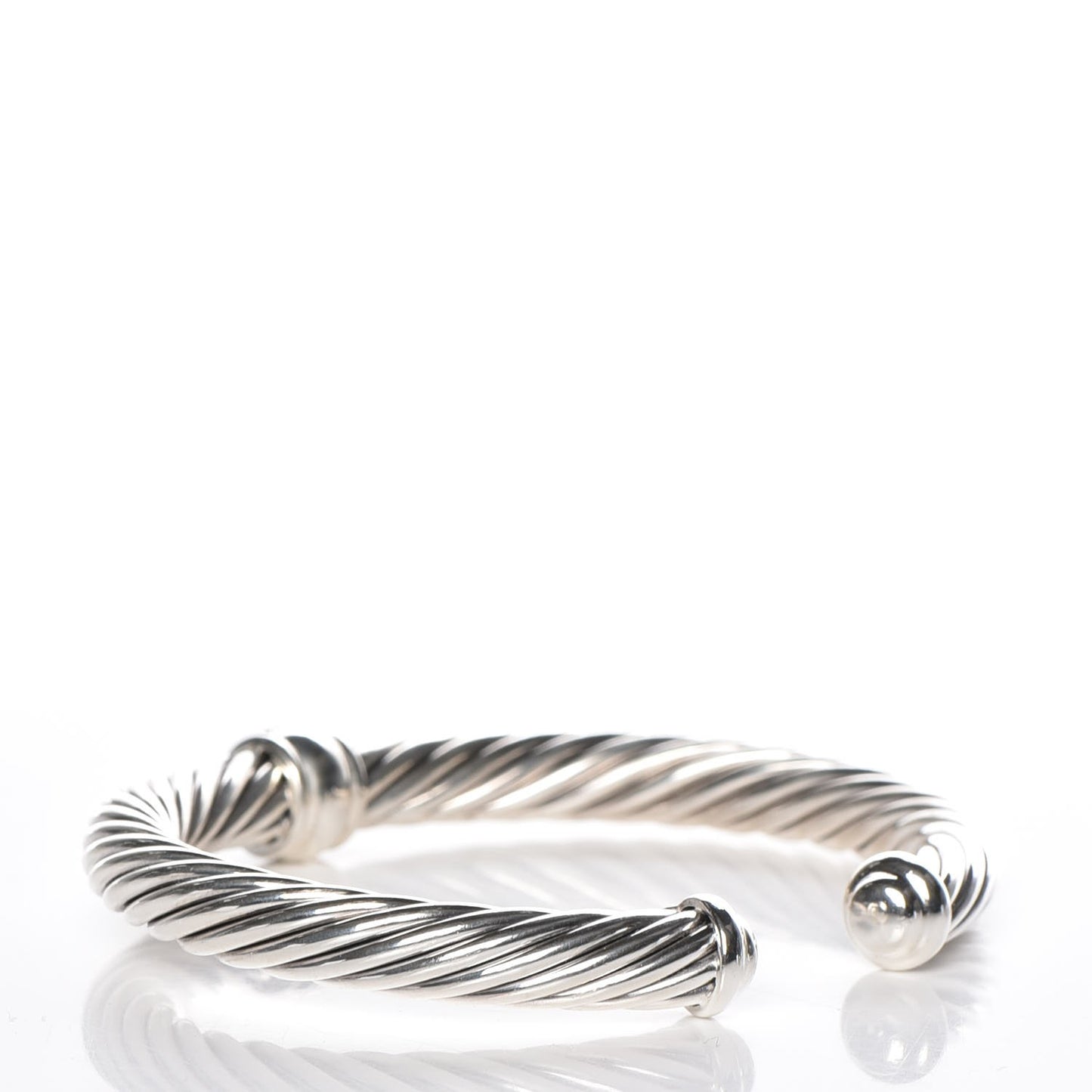 Sterling Silver Black Diamond 7mm Cable Classics Station Bracelet
