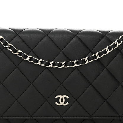 Chanel Lambskin Quilted Wallet On Chain WOC Black 9 of 13