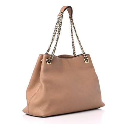 Gucci Pebbled Calfskin Medium Soho Chain Shoulder Bag Camelia 3 of 13