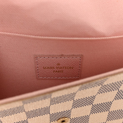 Louis Vuitton Damier Azur Pochette Felicie Chain Wallet Rose Ballerine 7 of 10