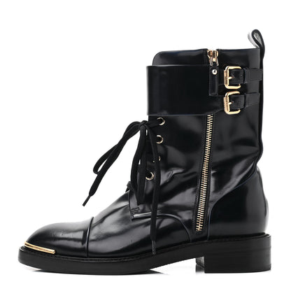 Louis Vuitton Calfskin Diplomacy Ranger Combat Boots 35.5 Blue 1 of 7
