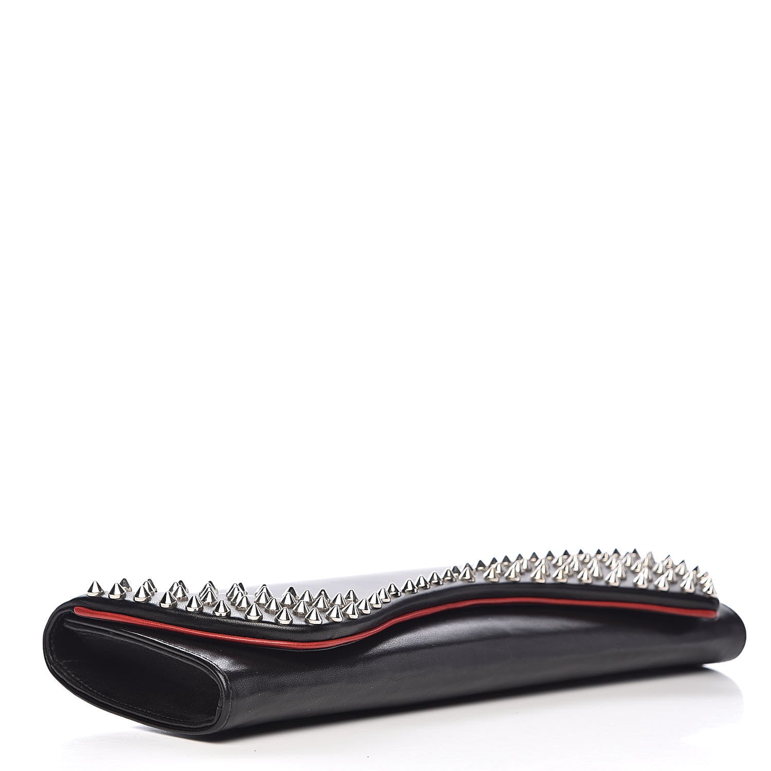 Christian Louboutin Calfskin Spikes Pigalle Clutch Black 4 of 7