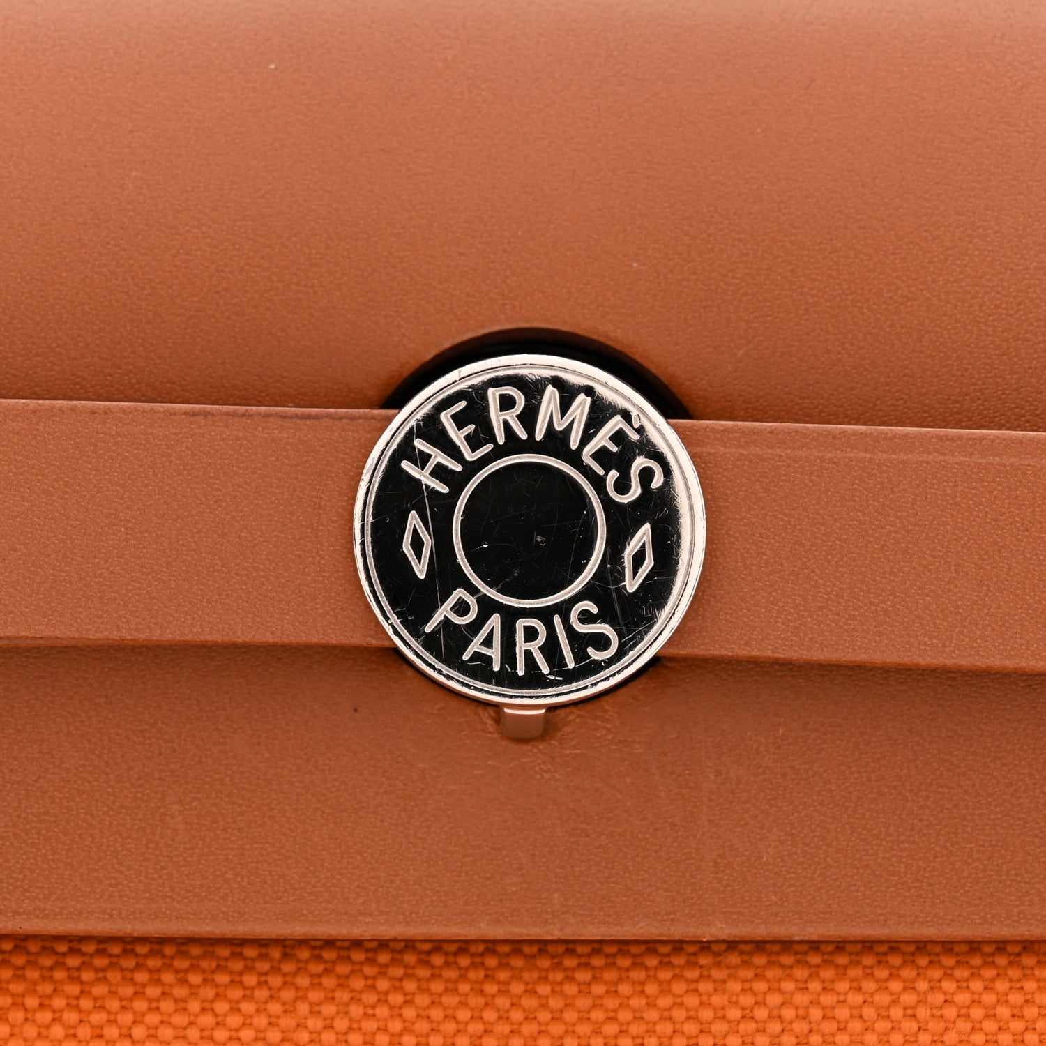 Hermes Vache Hunter Toile Herbag Zip 31 PM Orange Fauve 12 of 14