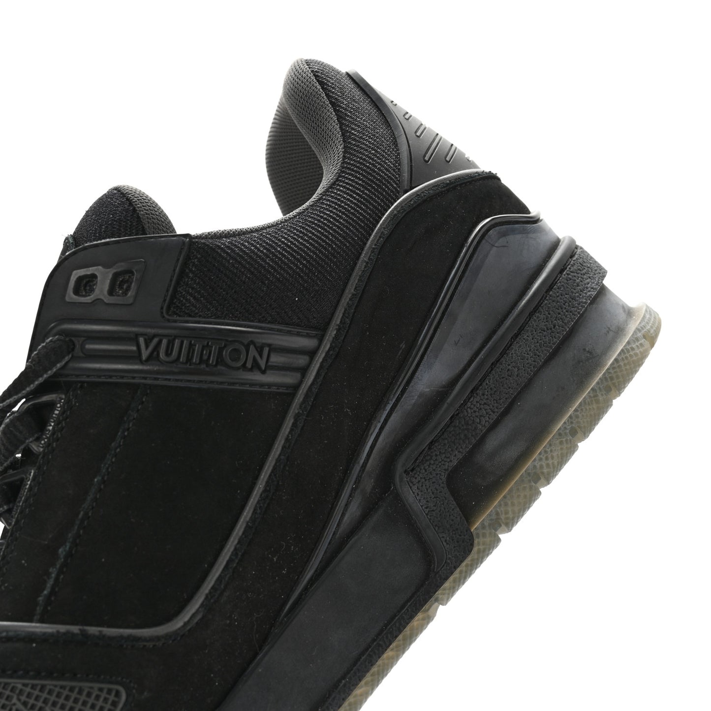 Calfskin Suede Mens LV Trainer Sneakers 9.5 Black