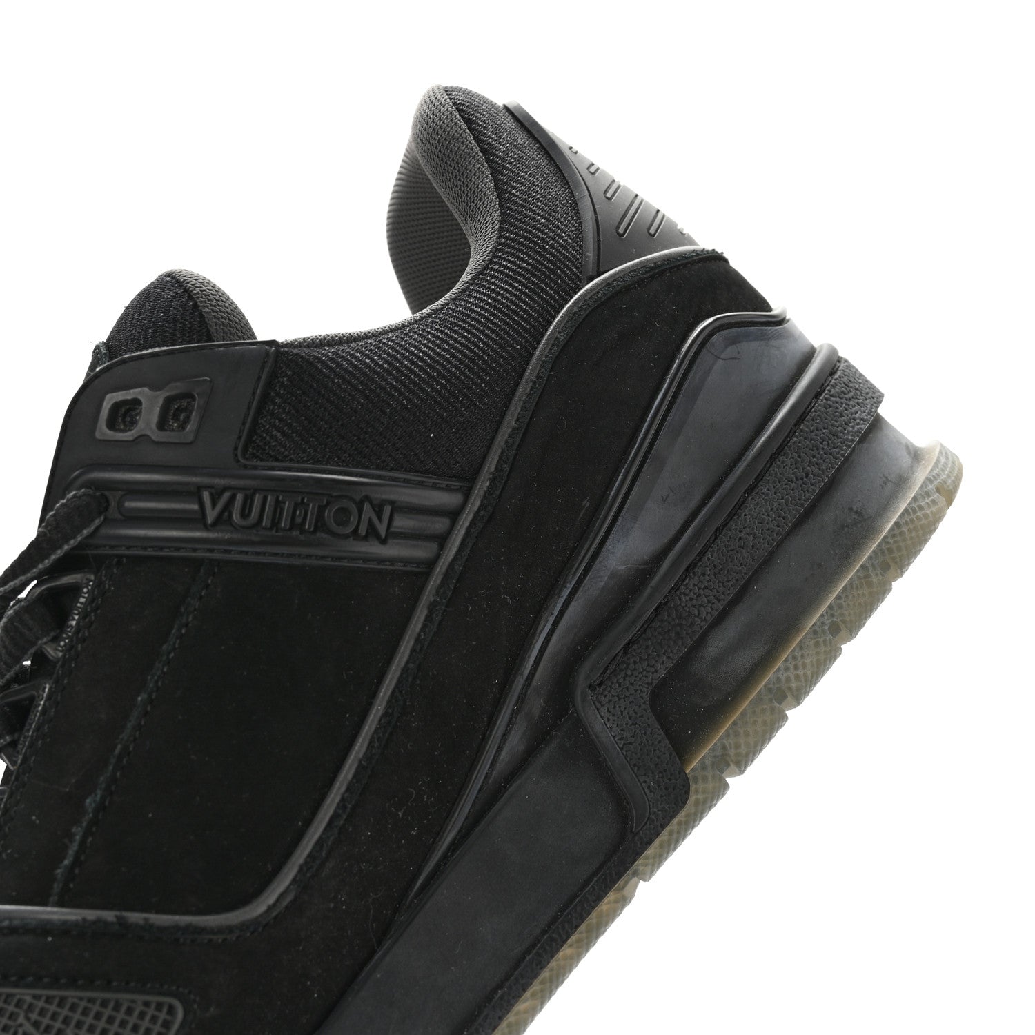 Louis Vuitton Calfskin Suede Mens LV Trainer Sneakers 9.5 Black 8 of 10