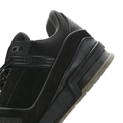 Louis Vuitton Calfskin Suede Mens LV Trainer Sneakers 9.5 Black 8 of 10