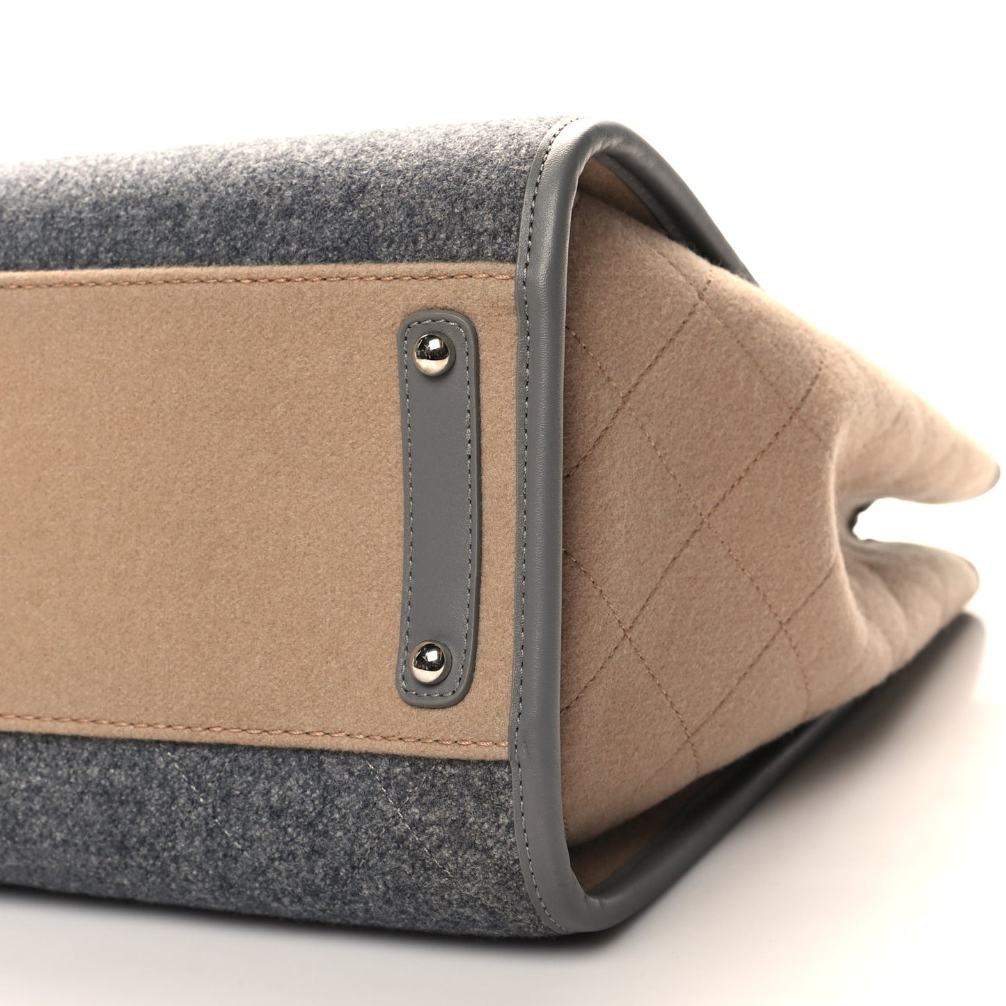 Wool Felt Large Deauville Tote Grey Beige